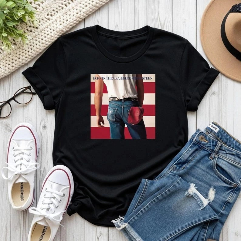 Bruce Springsteen Born In The USA T-Shirt, 80s Rock Music Tee Boss Fan Shirt