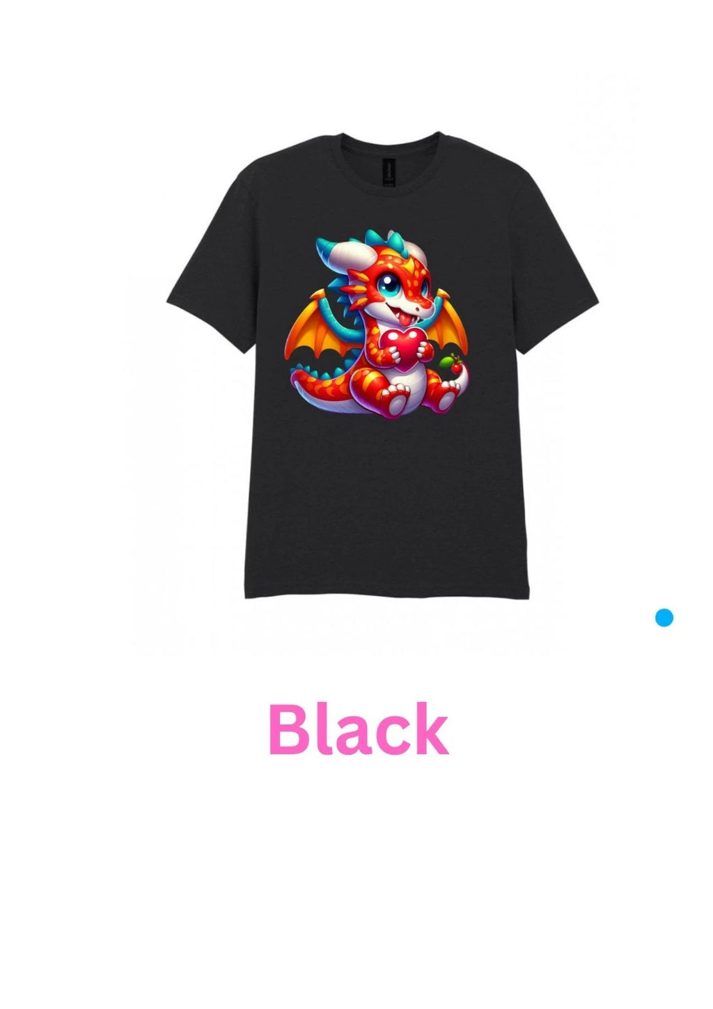 Dragon with a heart kawaii Adult T Shirt S/M/L/XL/XXL In Various Colours.