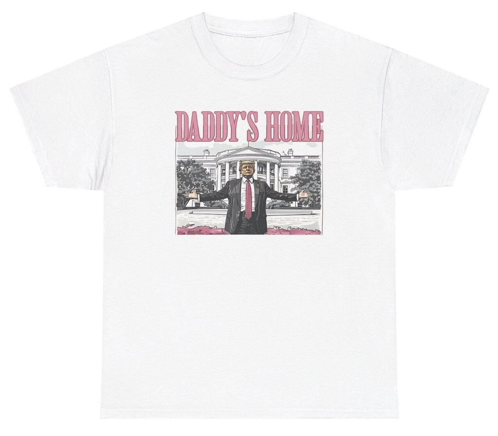 Daddy’s Home Trump Pink Graphic T Shirt Funny Trump Poltical Y2K MAGA Humor Tee