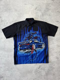Vintage Y2K Dragon Racing Shirt Mazda RX-7 JDM Double Print Black Blue XL