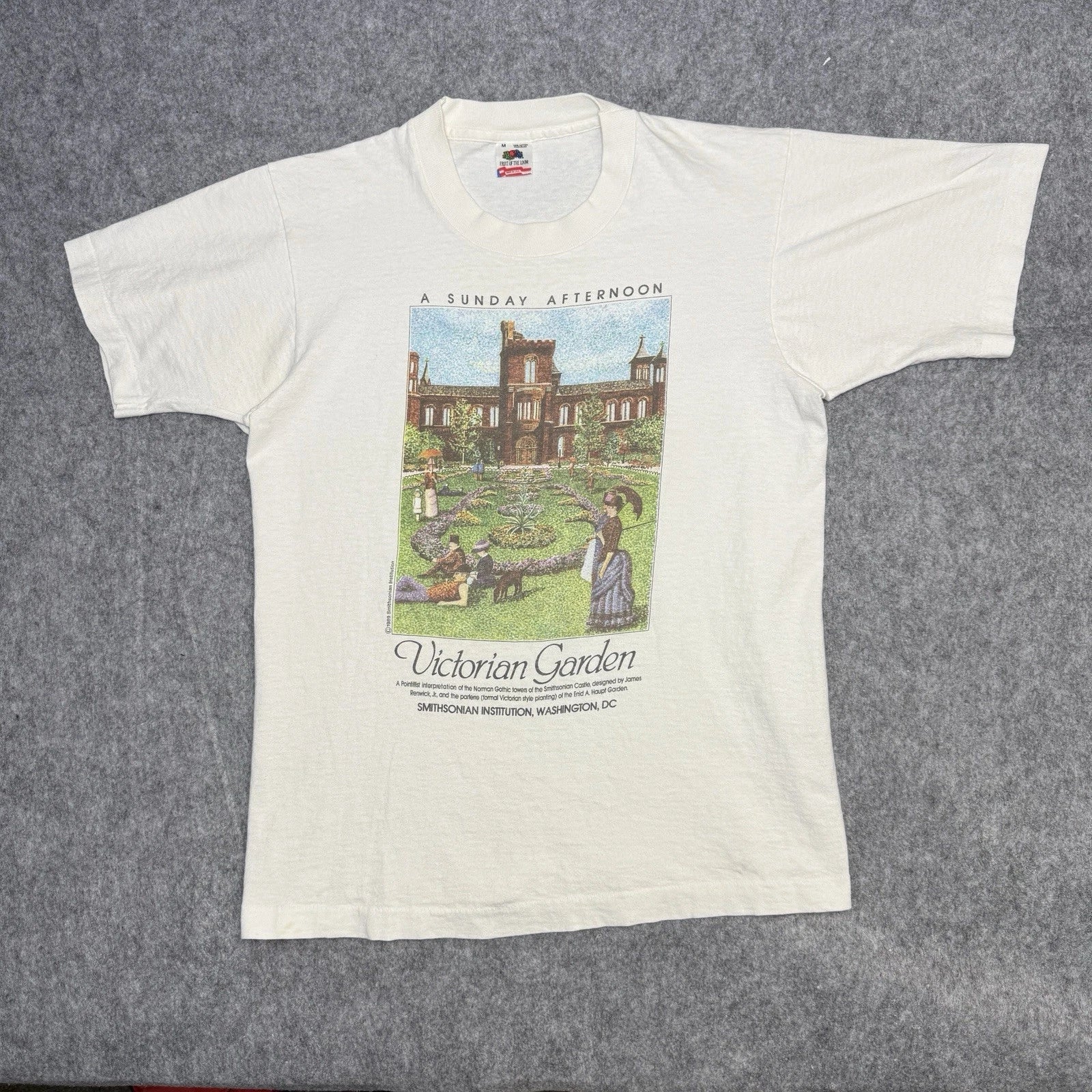 Vintage 80s a Sunday afternoon Victorian Garden Smithsonian Art T Shirt M