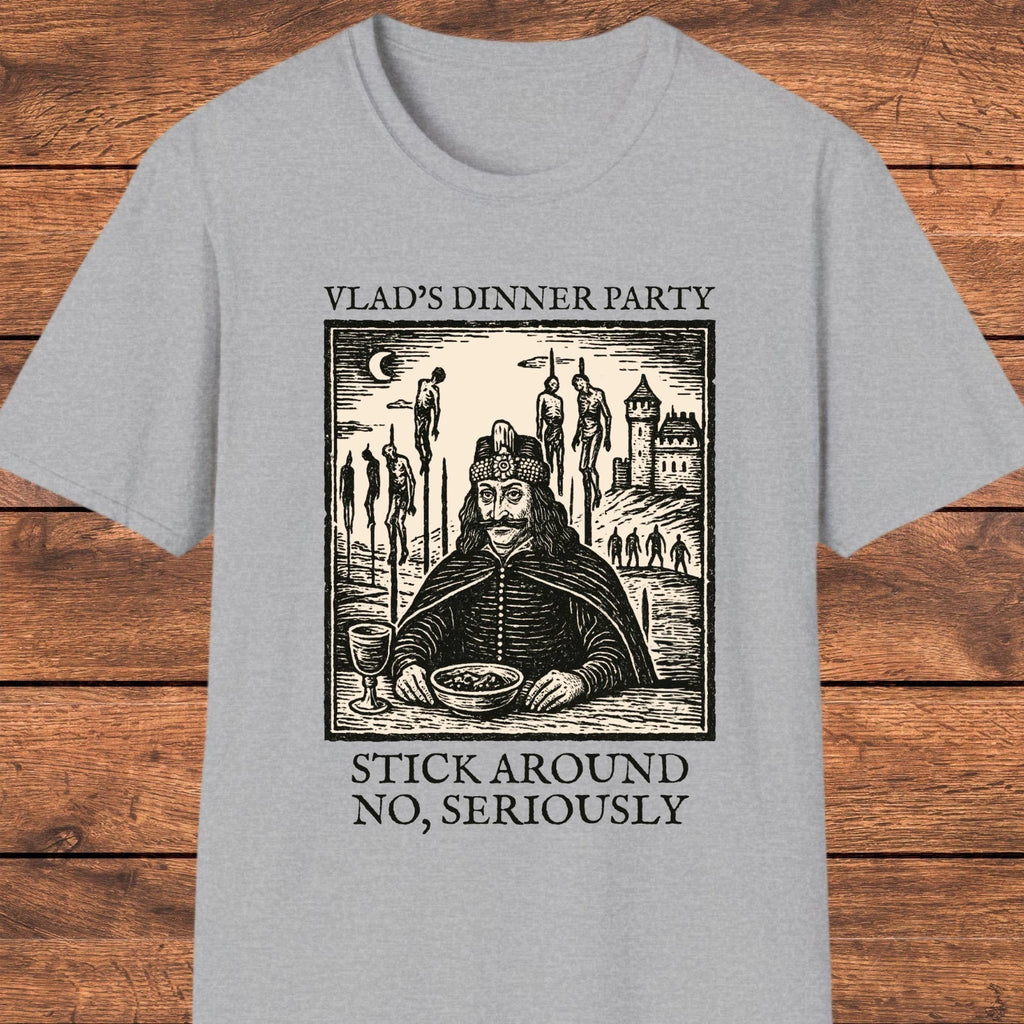 Vlad the Impaler Shirt, Gothic Medieval T-Shirt, Dark Humor Tee, Vampire Art