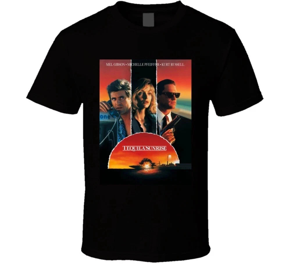 Tequila Sunrise Retro 80s Action Movie T Shirt
