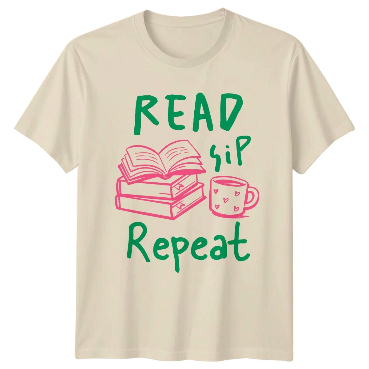 Read Sip Repeat T-Shirt Book Lovers Reading Birthday Gift For Him And Her