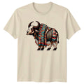 Tribal Buffalo Skeleton Art T-Shirt Boho Western Art Gift For Him And Her