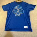 LootWear Exclusive Mega Man Capcom Pixel Art Skull Graphic T-Shirt Blue Mens L