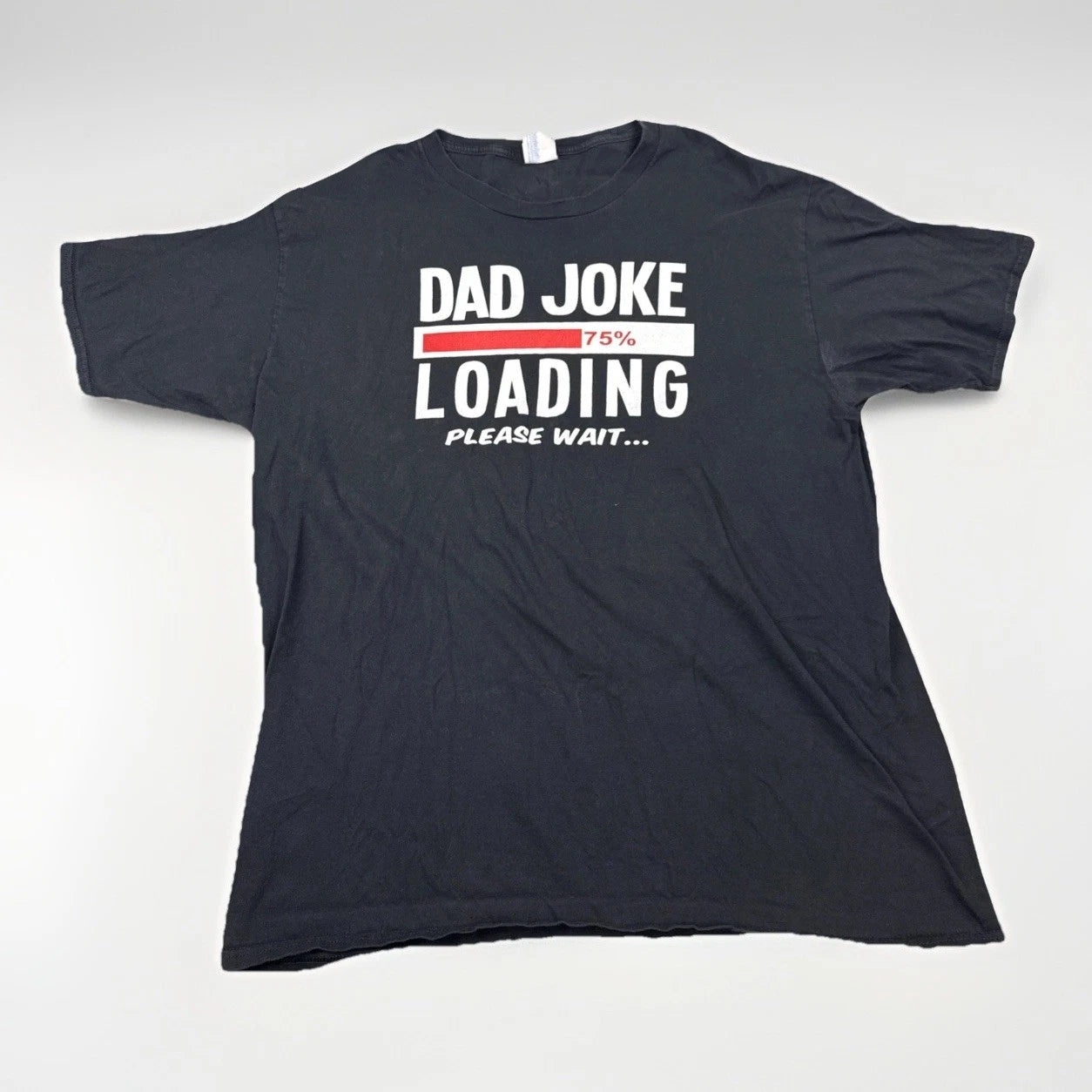 Dad Joke Loading Funny Graphic Tee Black XL Port & Company Cotton Shirt