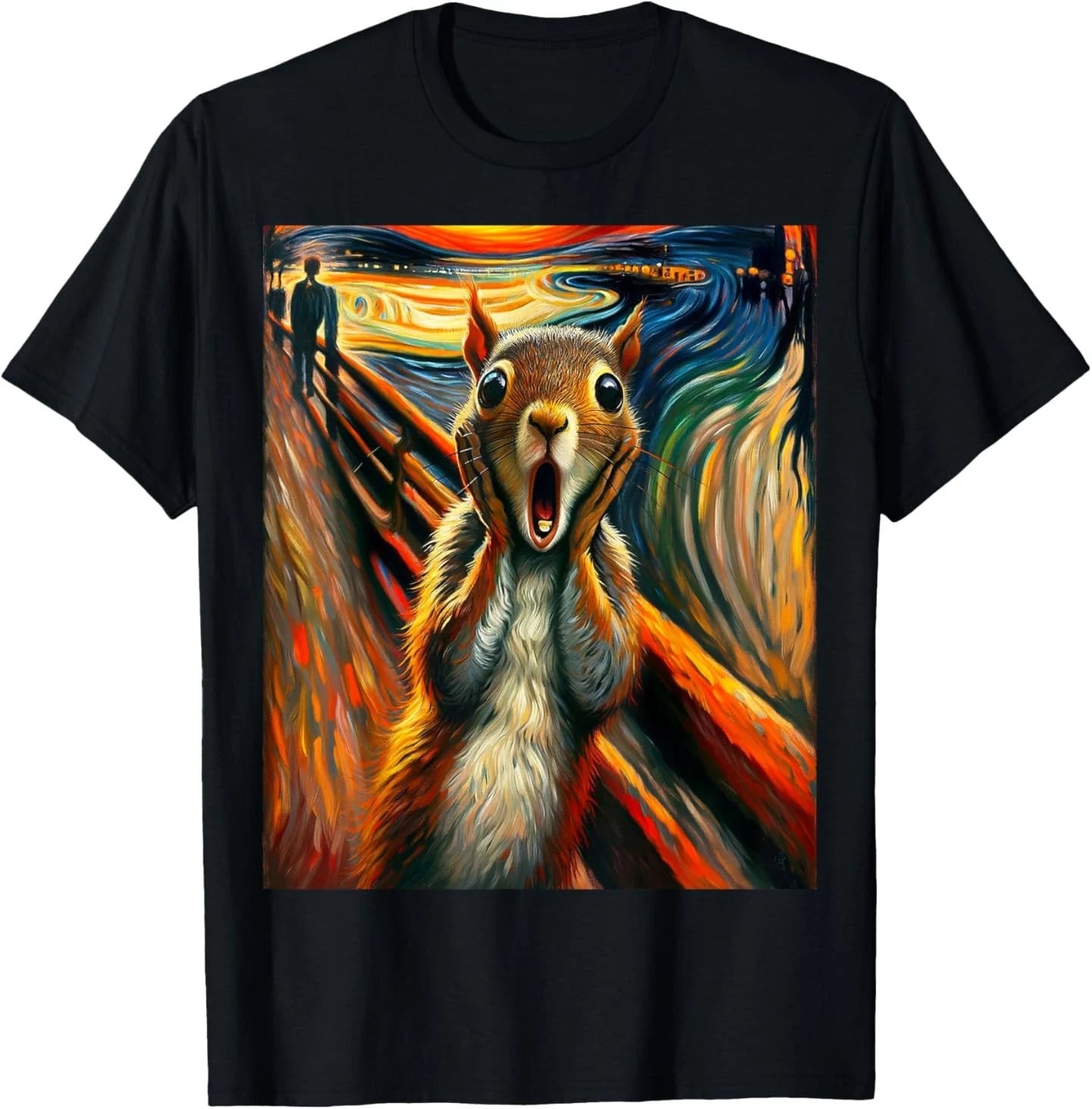 Expressionist Scream Animal Surreal Art Humor Funny Squirrel T-Shirt