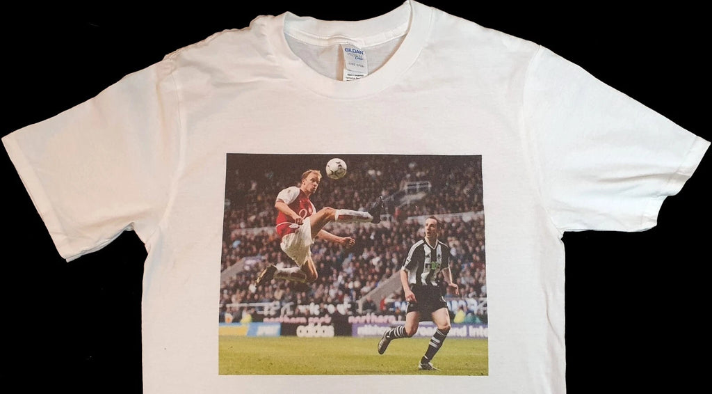 Dennis Bergkamp famous goal Arsenal White T-shirt sizes Small-3XL