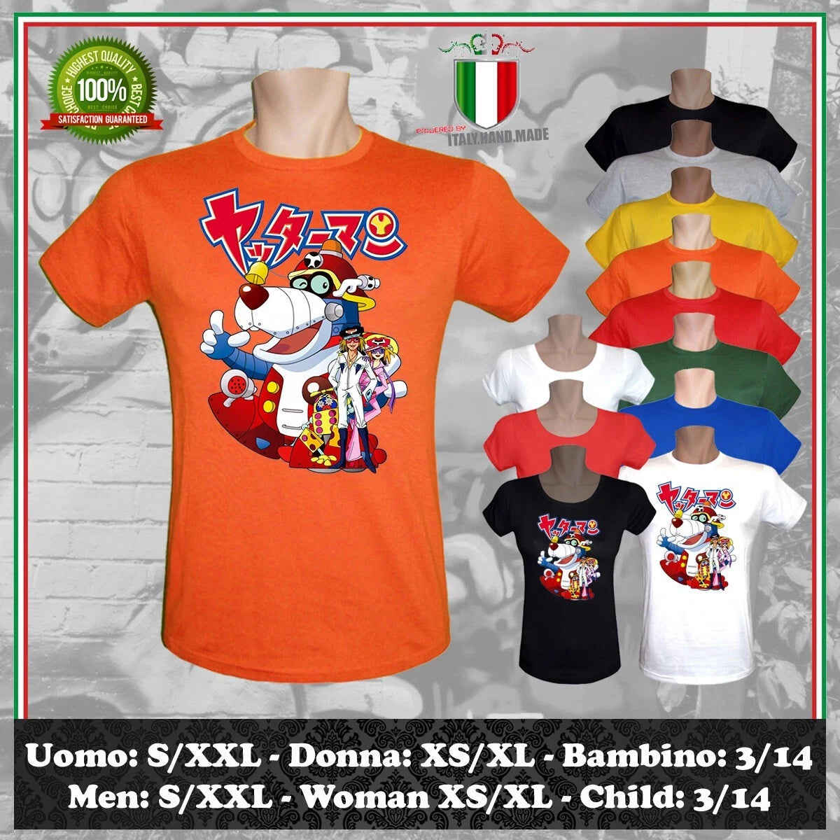 YATTAMAN YATTERMAN ANIME CARTOON MANGA CARDBOARD T-SHIRT 80 90 MEN WOMEN CHILD