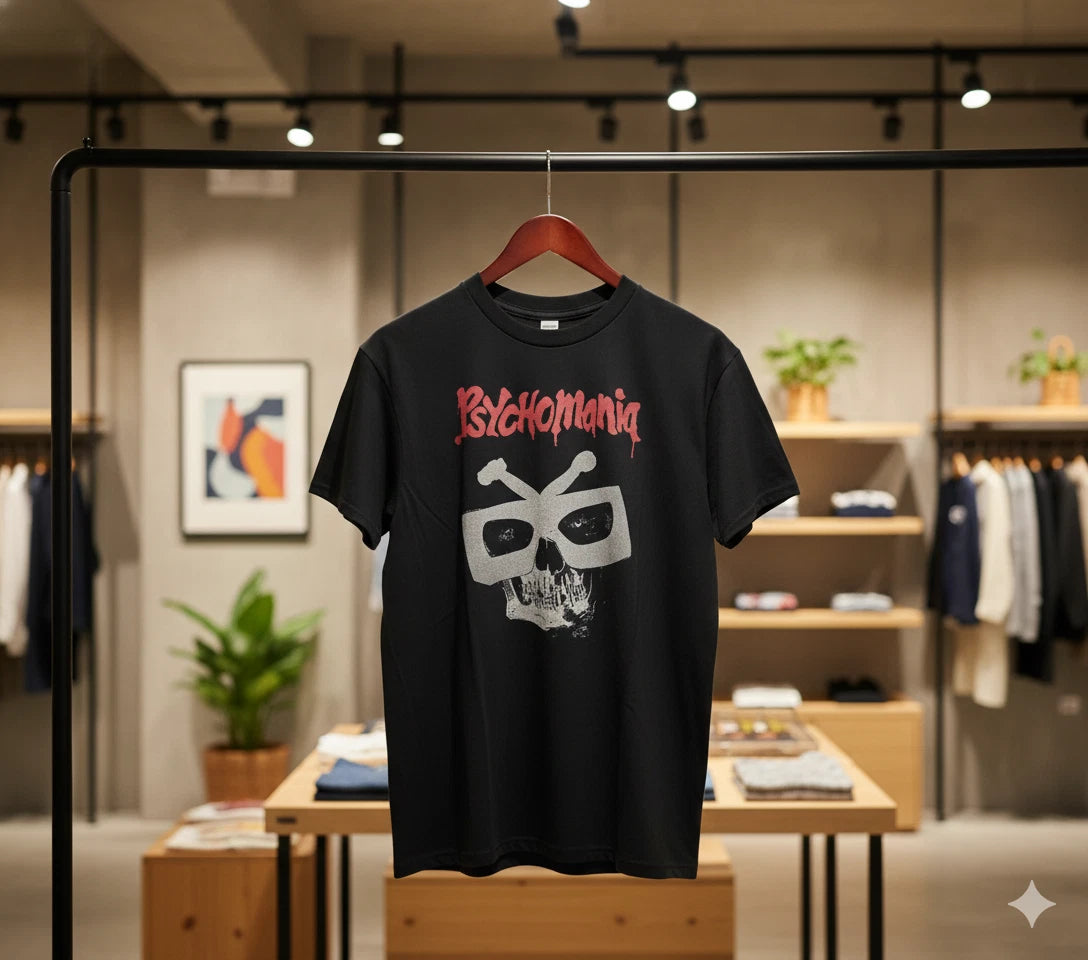 Psychomania Graphic T-Shirt Black Horror Punk Cult Movie Tee - T498