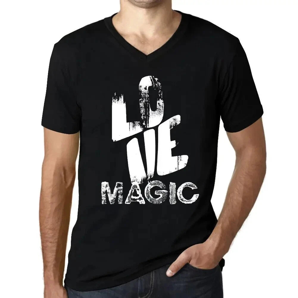 Men's Graphic T-Shirt V Neck Love Magic Eco-Friendly Limited Edition
