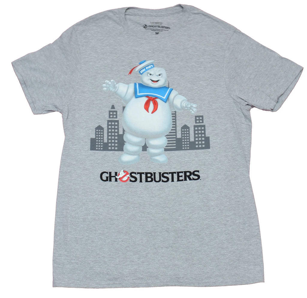 Ghostbusters Adult New T-Shirt - Stay Puft Marshmallow Man Over Name