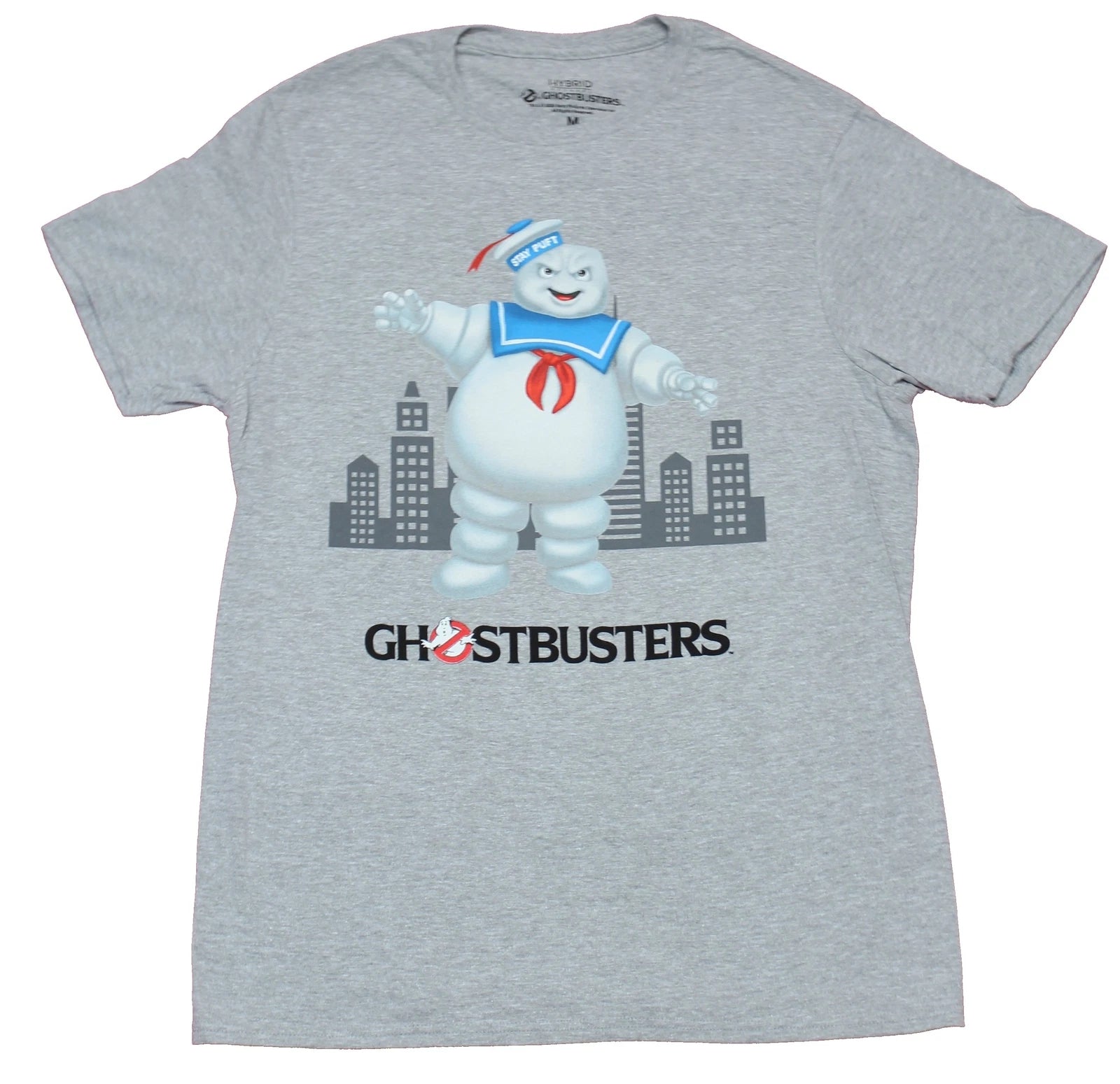 Ghostbusters Adult New T-Shirt - Stay Puft Marshmallow Man Over Name
