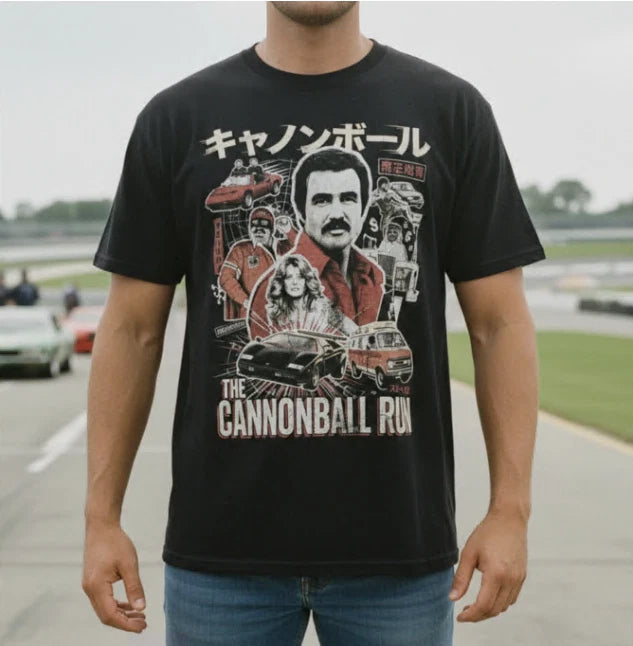 Cannonball Run Shirt Burt Reynolds Japanese Movie Poster 80s Lamborghini