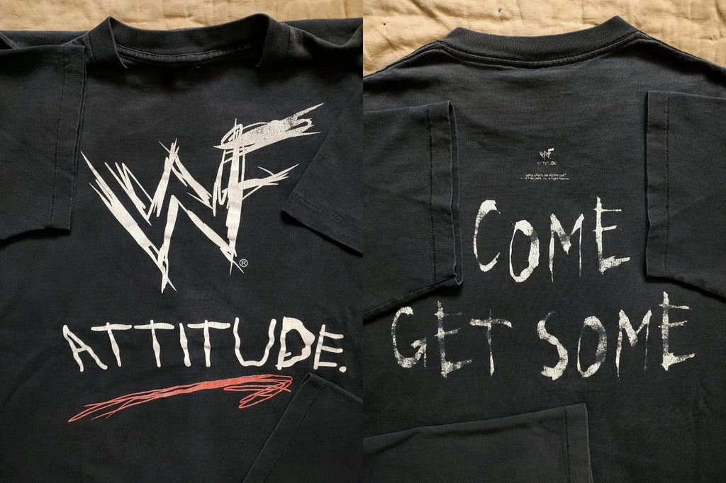 New Shirt /90s WWF Attitude Come Get Some-double side shirt