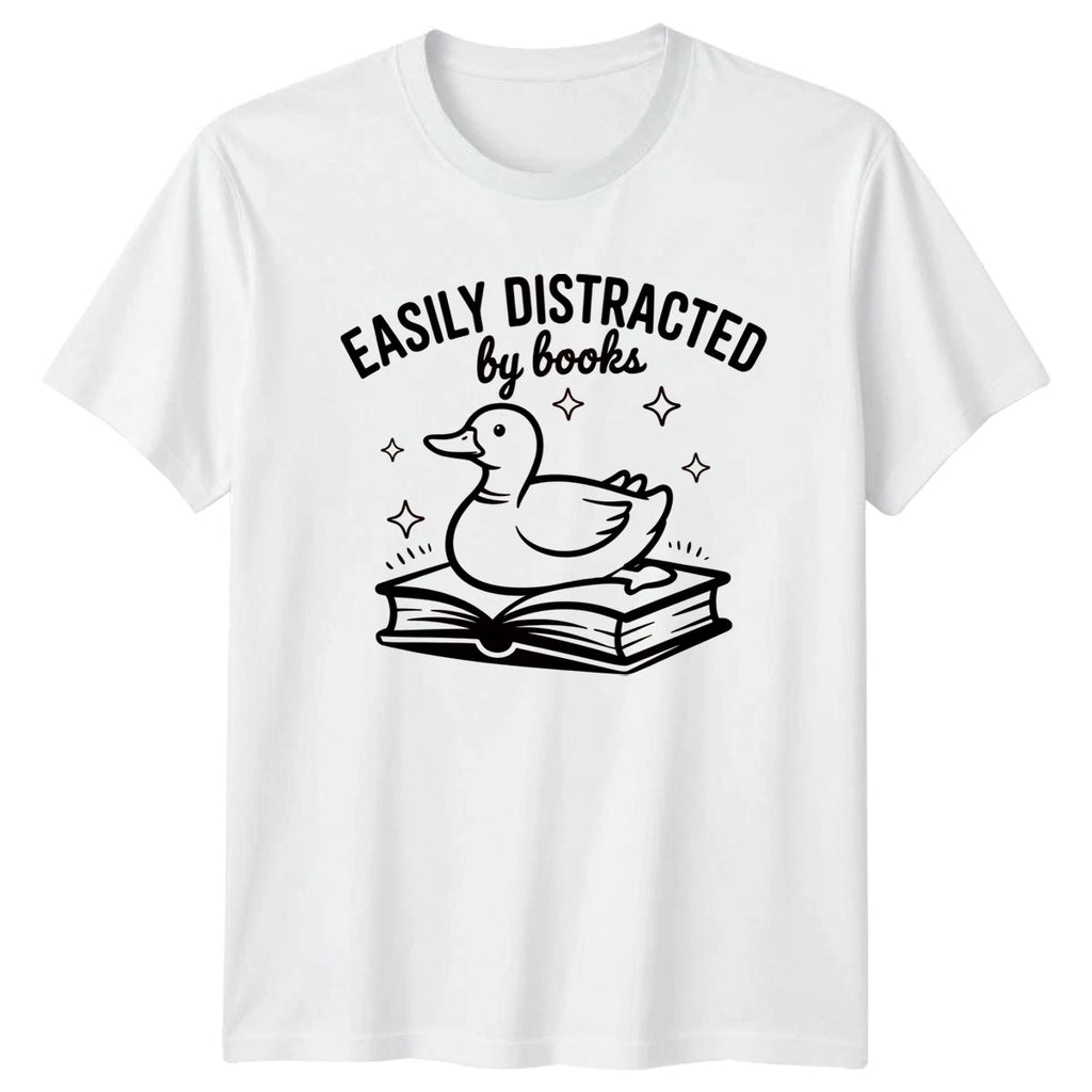 Easily Distracted By Books T-Shirt Book Lover Reading Gift For Him And