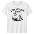 Easily Distracted By Books T-Shirt Book Lover Reading Gift For Him And