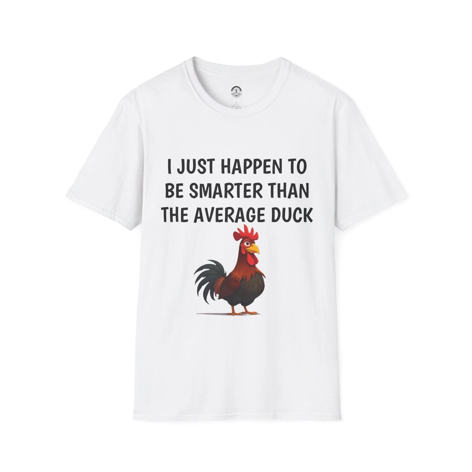 Smarter Than The Average Duck Rooster T-Shirt | Funny Farm Animal Tee