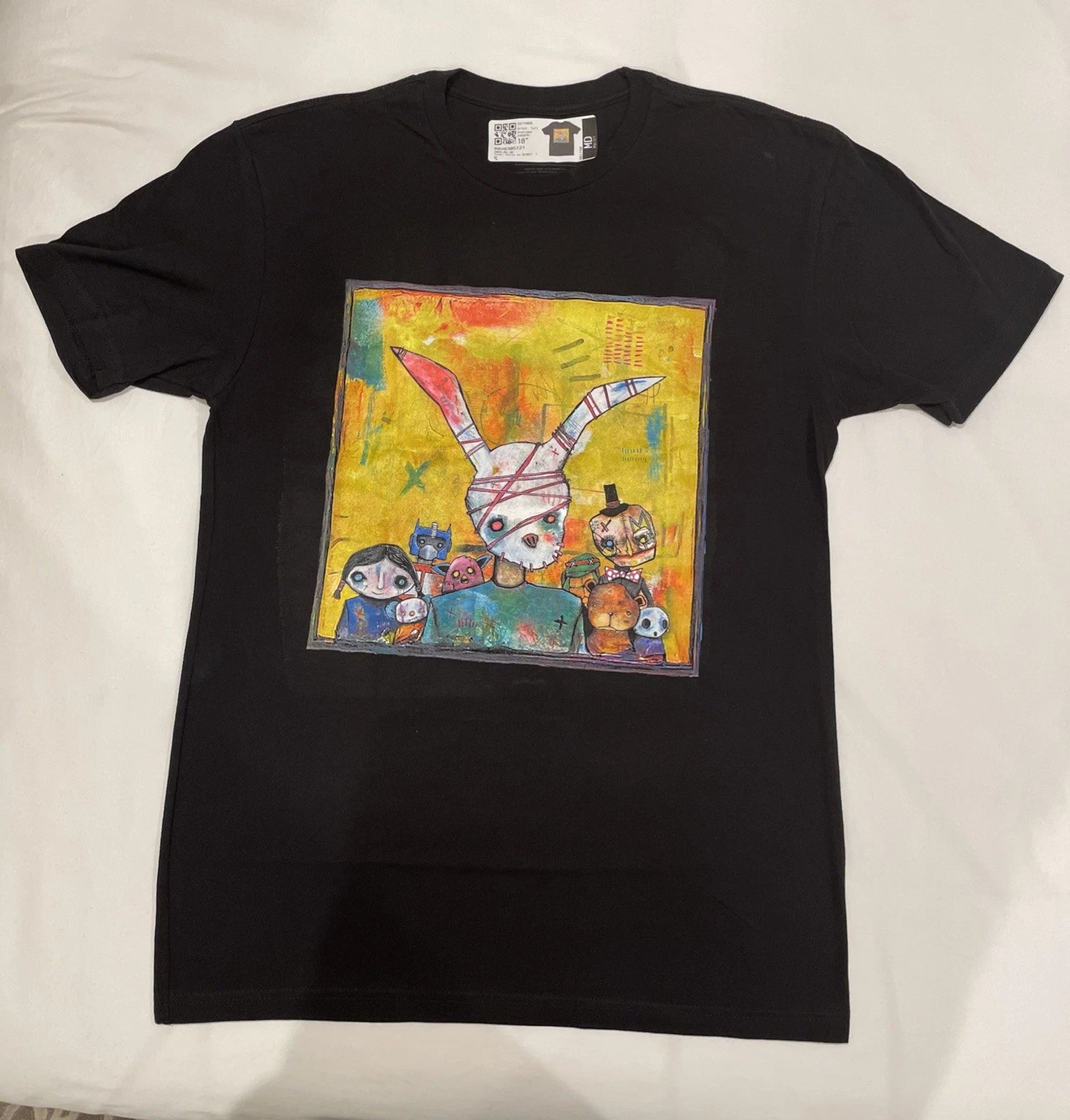 NEW Pop Culture Mashup Graphic Tee - Goth Optimus Prime, Rabbit Skull Art - MD