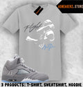 Tee Shirt Matching AJ 5 Wolf Grey 2026 To Match Sneaker MJ Victory 5s T-Shirt