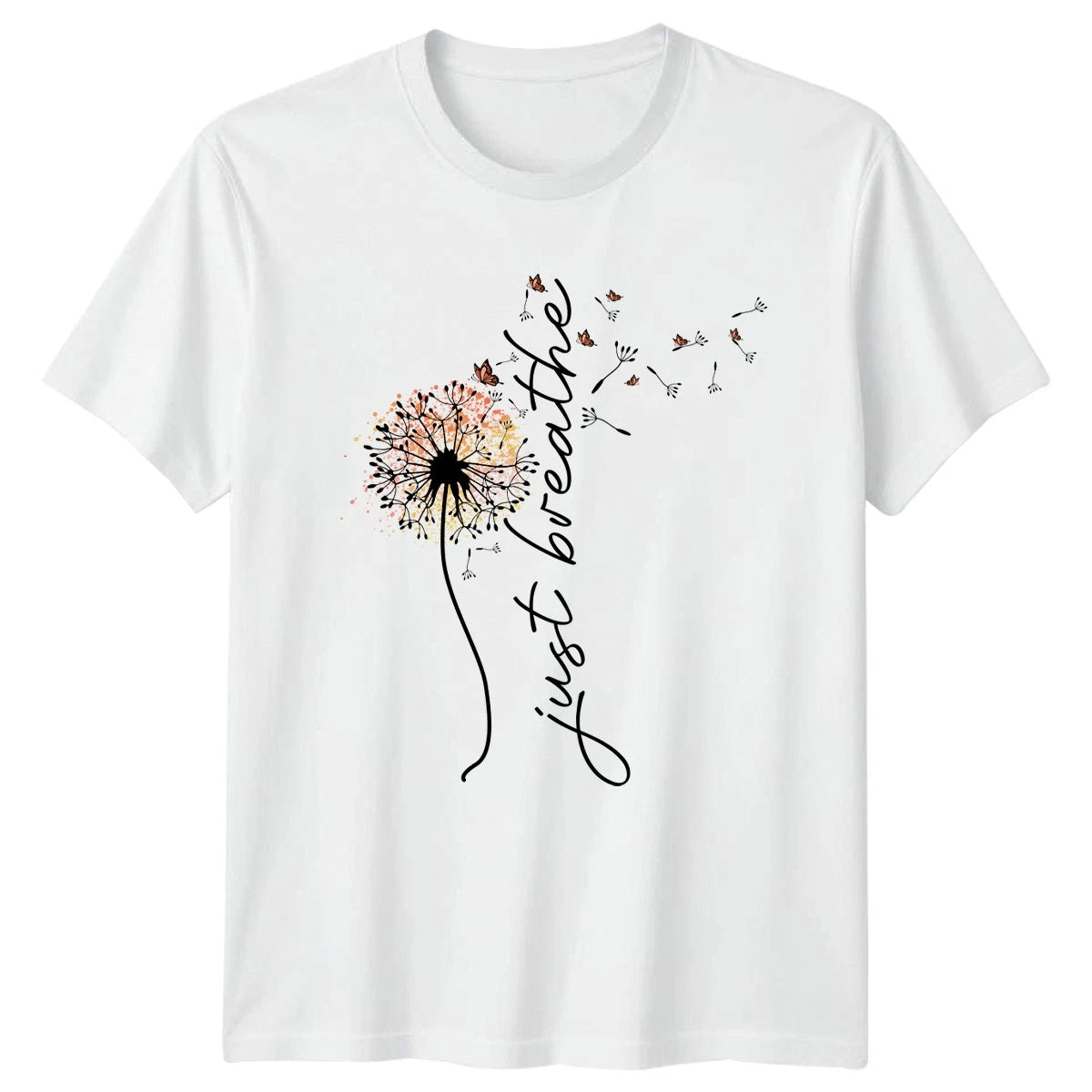 Just Breathe Womens T-Shirt Mental Health Awareness Birthday Gift For Her