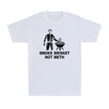 Smoke Brisket Not Meth Funny BBQ Winter Vacation Dad Joke Grilling Men's T-Shirt