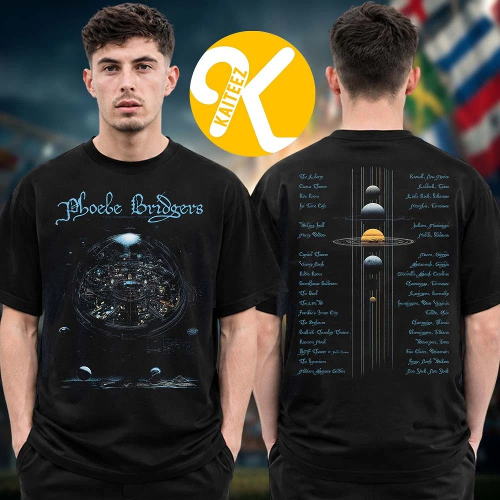 Phoebe Bridgers Merch Planetarium Black Two Sided Unisex T-Shirt