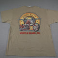 Y2K Biker Rally Shirt Mens XL Beige Chopper Barbed Wire Motorcycle Tee 2009