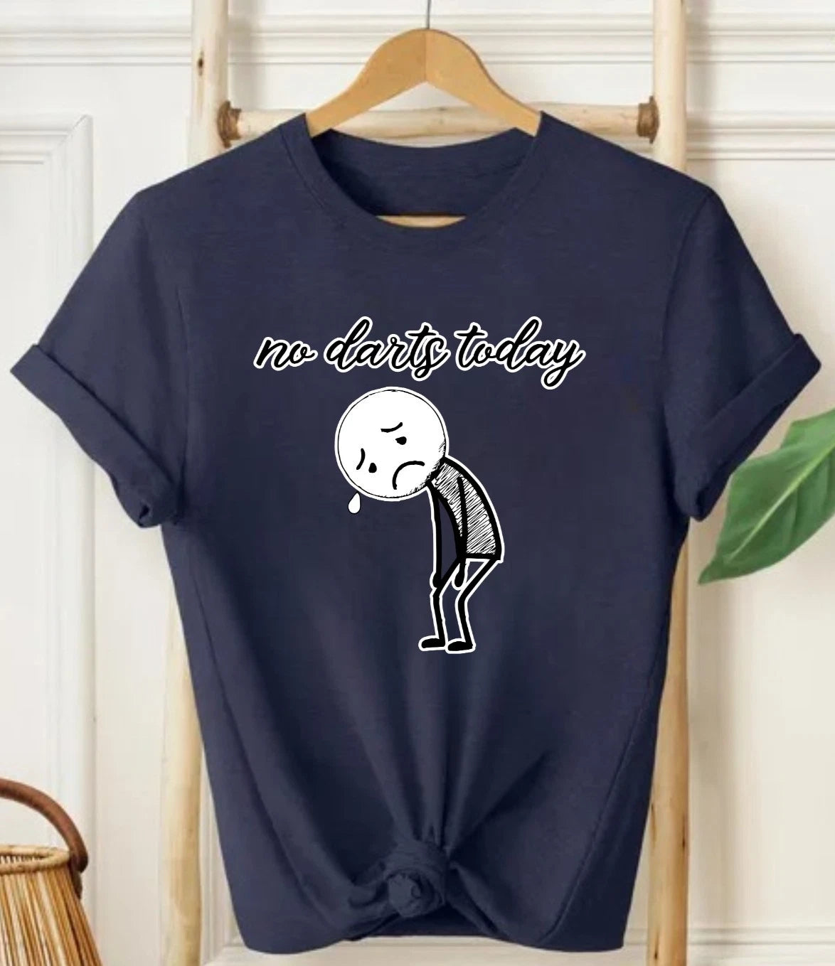 No Darts Today Funny Sad Cartoon T-Shirt – Viral Meme Unisex Cartoon Tee Top
