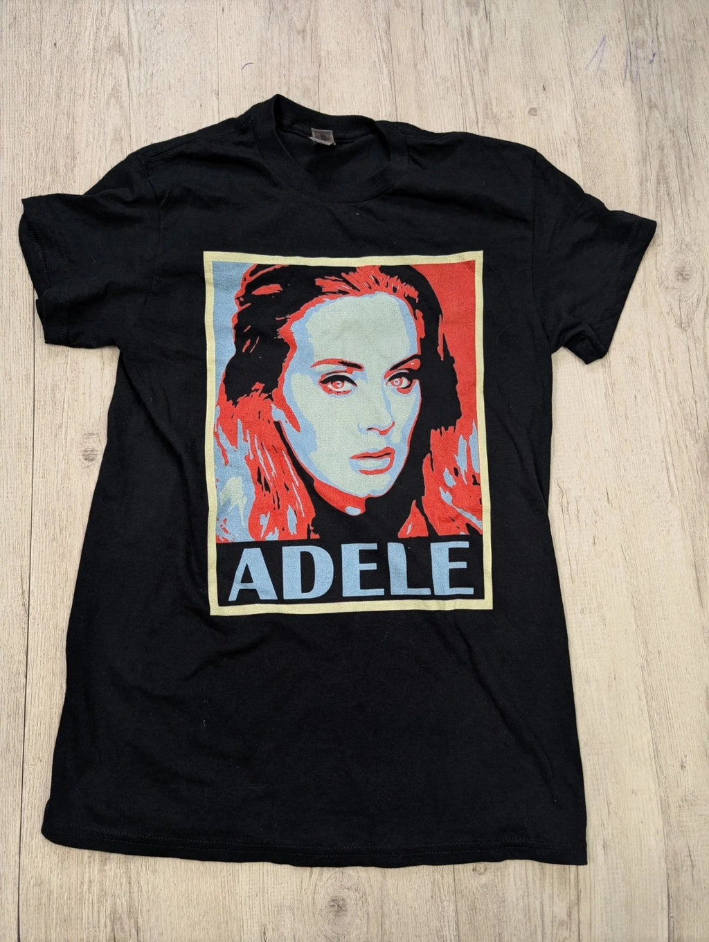 Adele OBEY Style Pop Art Graphic Music Band T-Shirt Tee Unisex Size S Black