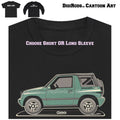DigiRods Geo Tracker Fun SUV Model Year Tonal Cartoon Car Black T Shirt