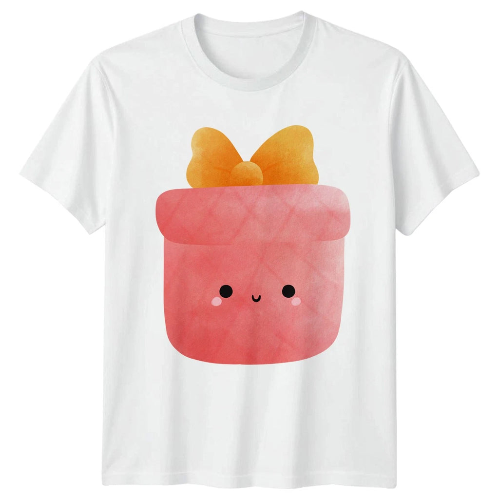Kawaii Gift Box Cute Face Men�s T-Shirt Women�s Tee Graphic Unisex Top