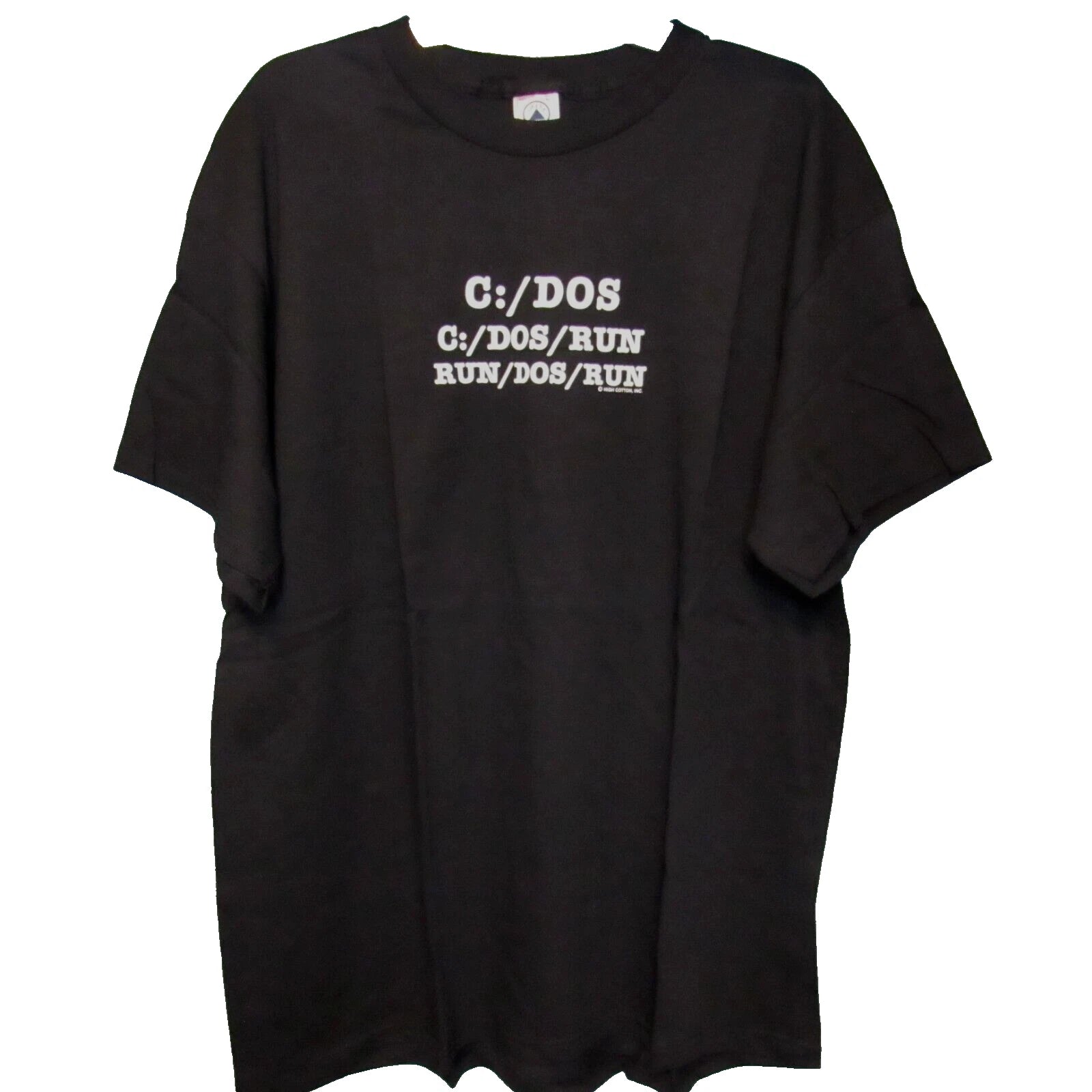 Computer-Theme Funny T-Shirt Mens Sz XL Nerd Coding IT Office Gag Gift C:DOS/RUN