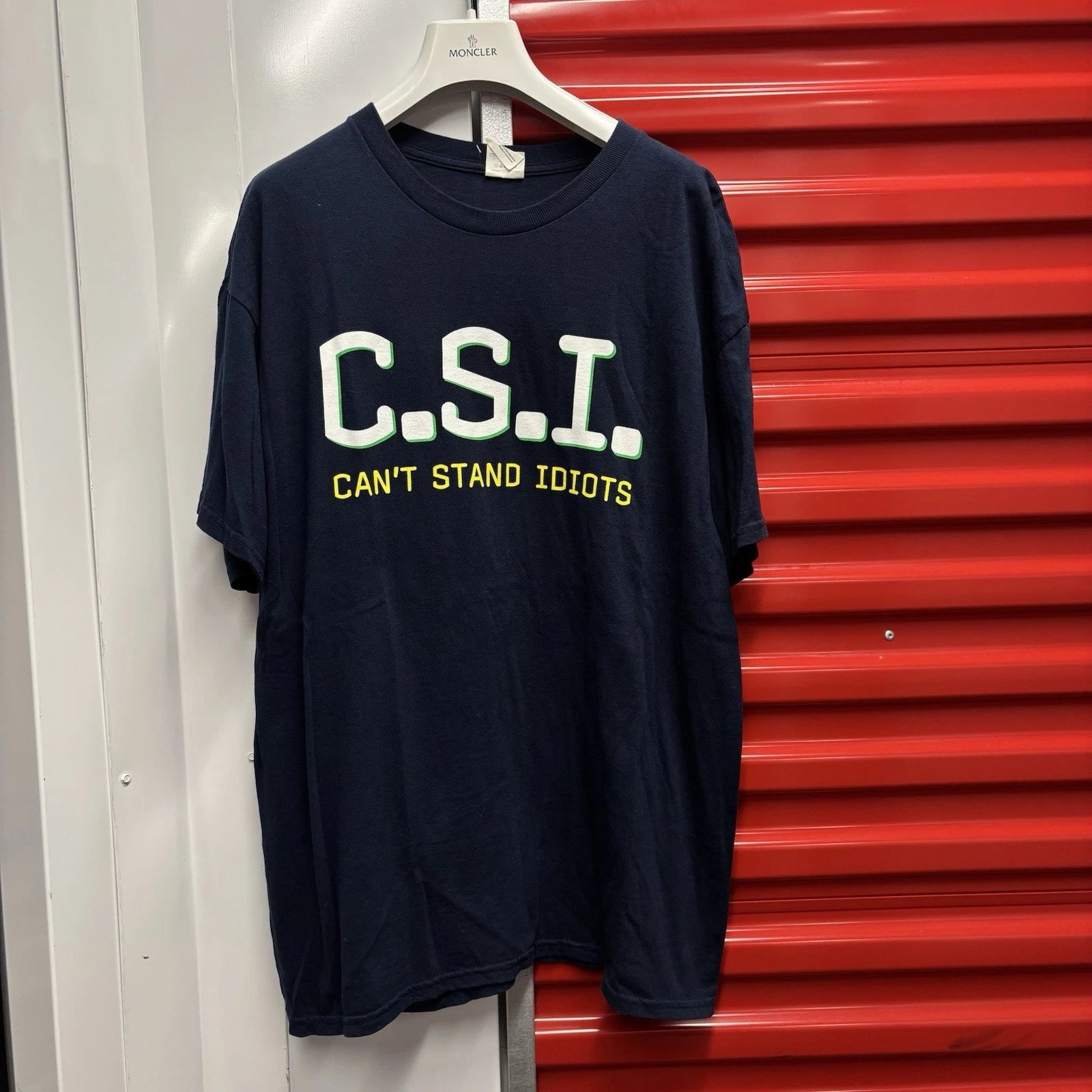Vtg CSI Cant Stand Idiots Y2K Shirt L TV Show Parody Funny Joke Comedy USA 90s