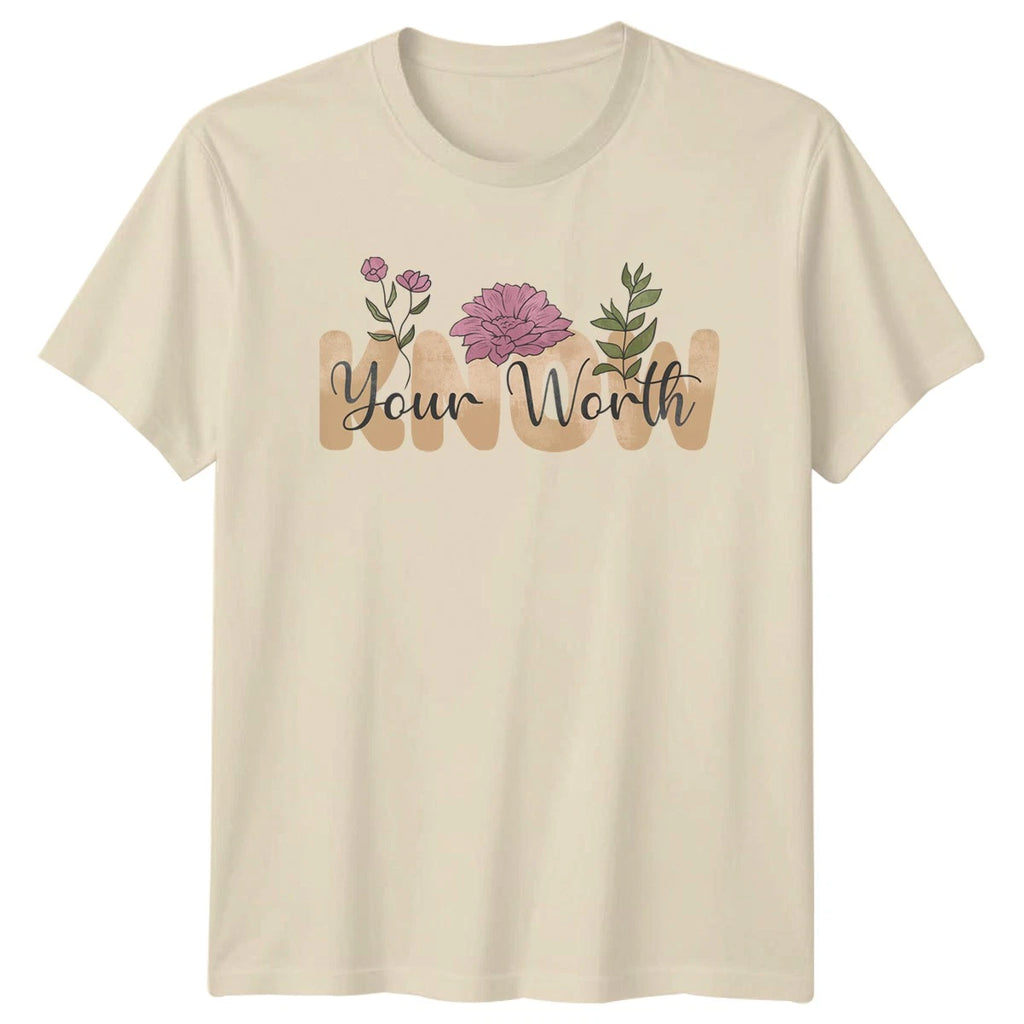 Your Worth Womens T-Shirt Self Love Motivational Mothers Day Gift For Her