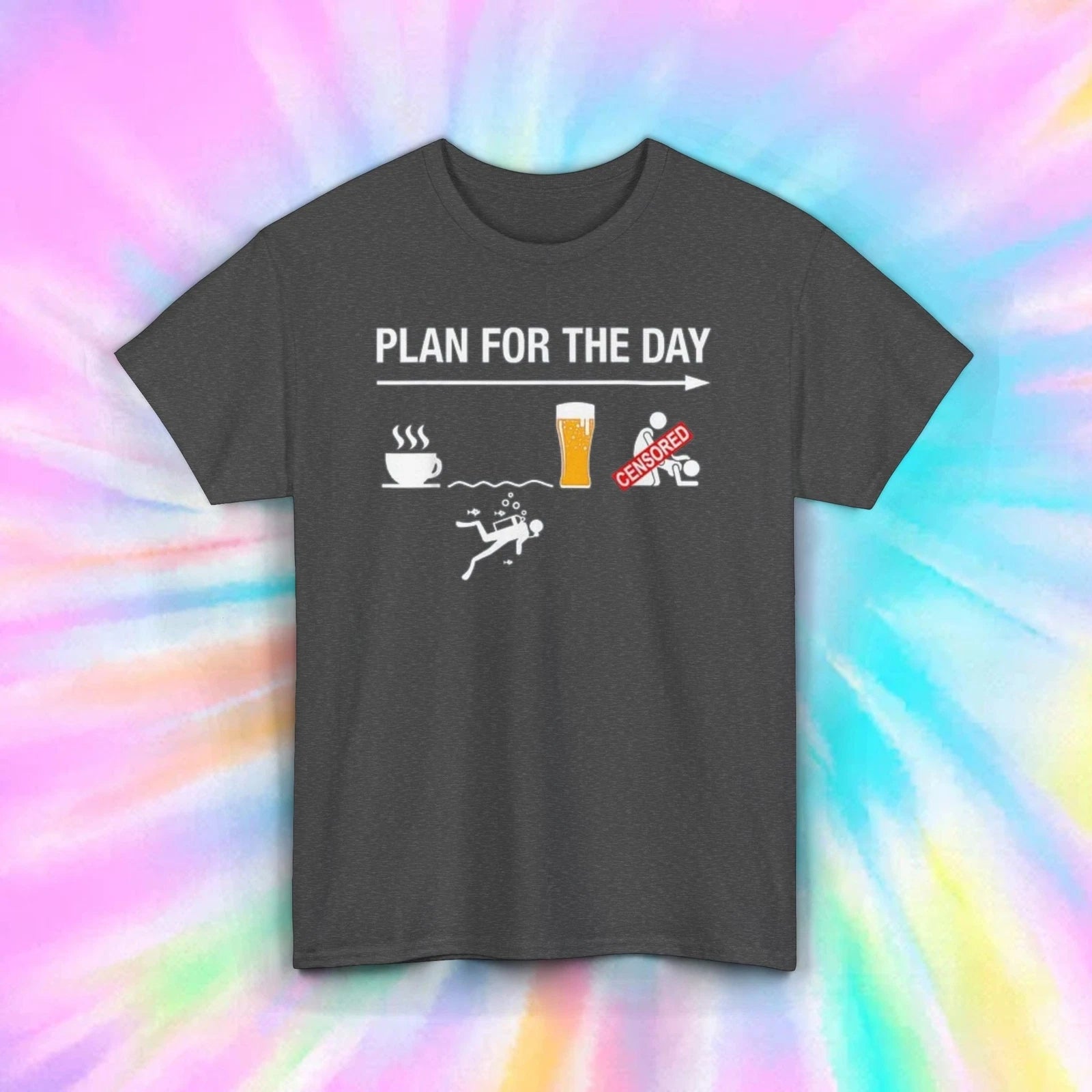 Plan for the Day T-Shirt | Funny Swim Beer Coffee Graphic Tee | Beach Life