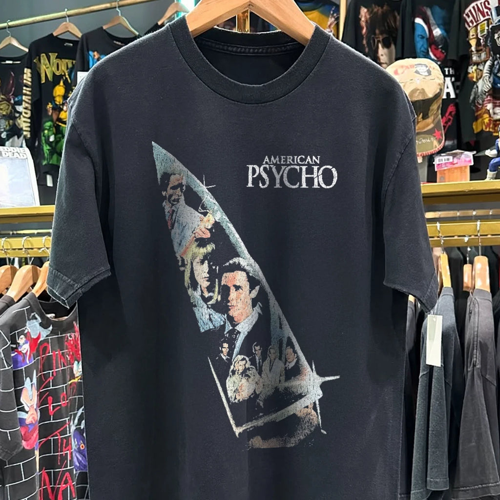 Y2K American Psycho Classic T-Shirt Black XL