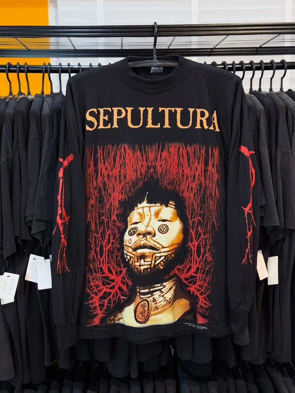 Vintage 90s Sepultura Band "1996 Roots" Reprint Long Sleeve Tee