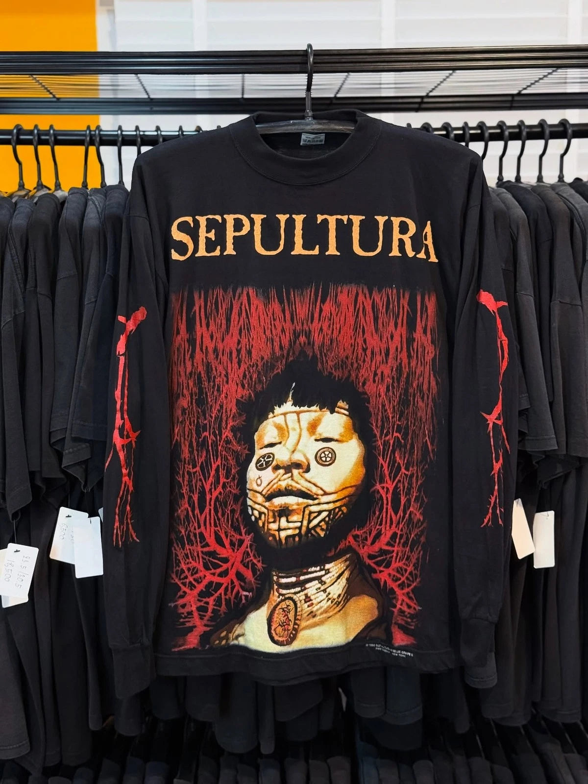Vintage 90s Sepultura Band "1996 Roots" Reprint Long Sleeve Tee