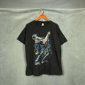 Vintage Y2K t shirt Mens Size XL Skeleton Platying Guitar