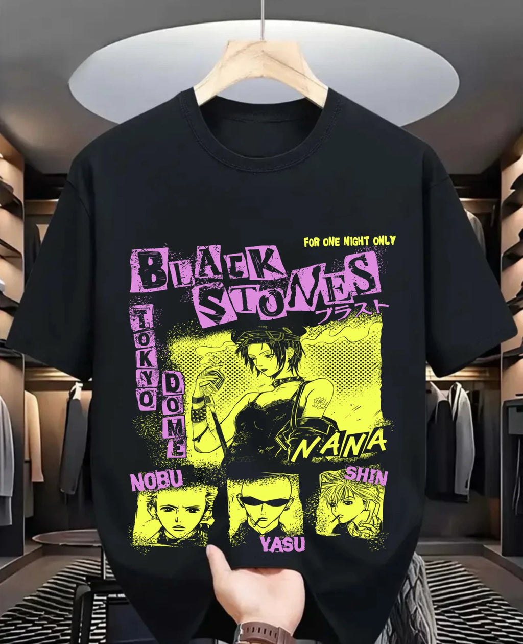 Nana Osaki T-Shirt Black Stones Girl Kawaii Manga Anime Graphic Shirt All Size
