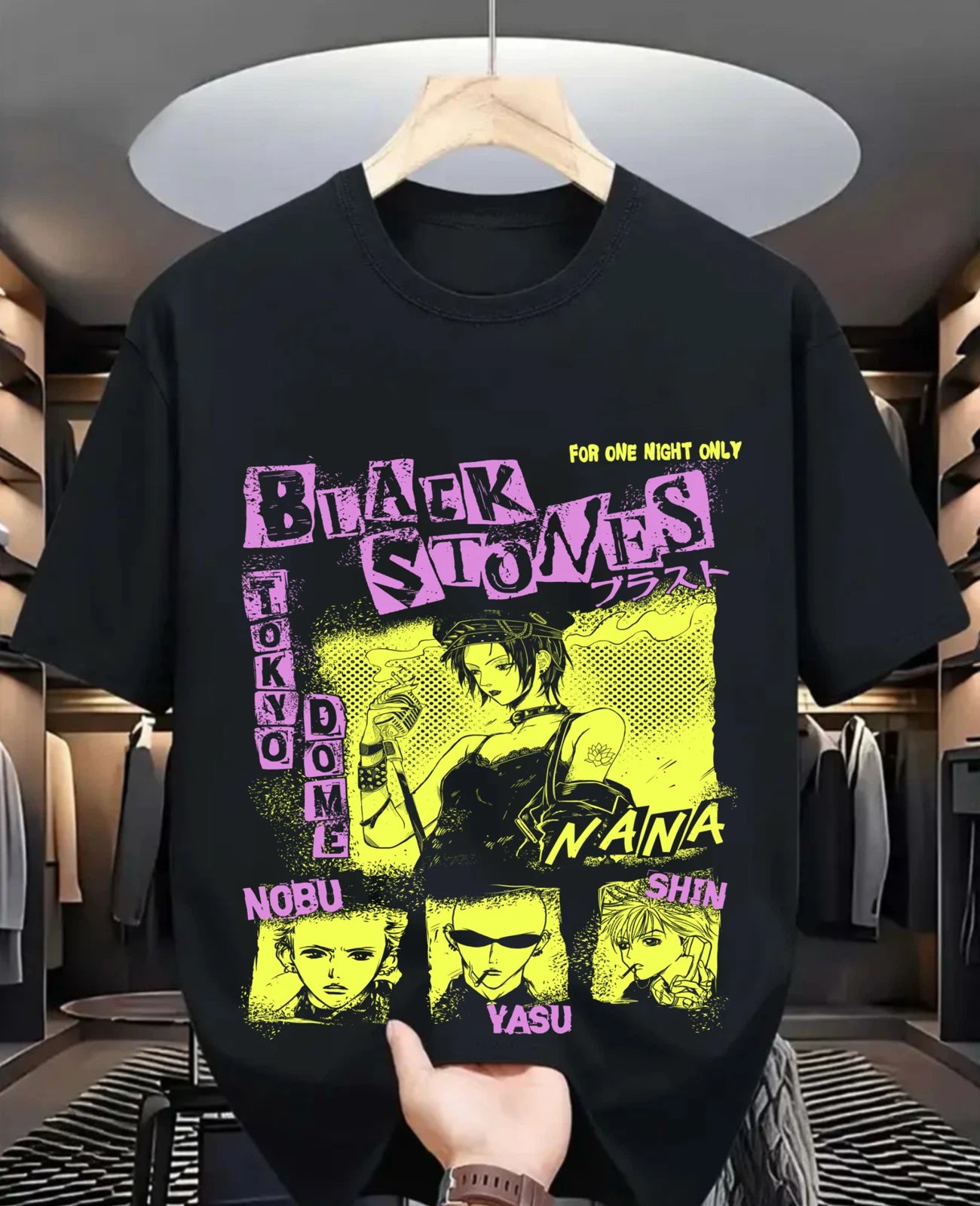 Nana Osaki T-Shirt Black Stones Girl Kawaii Manga Anime Graphic Shirt All Size