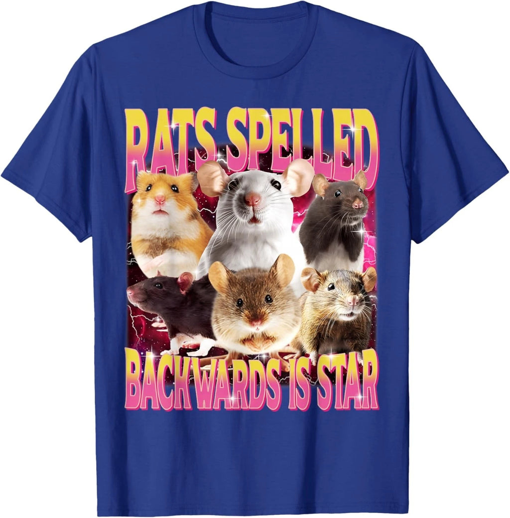 Rats Spelled Backwards is Star Funny Gen Z Humor Rat Meme T-Shirt