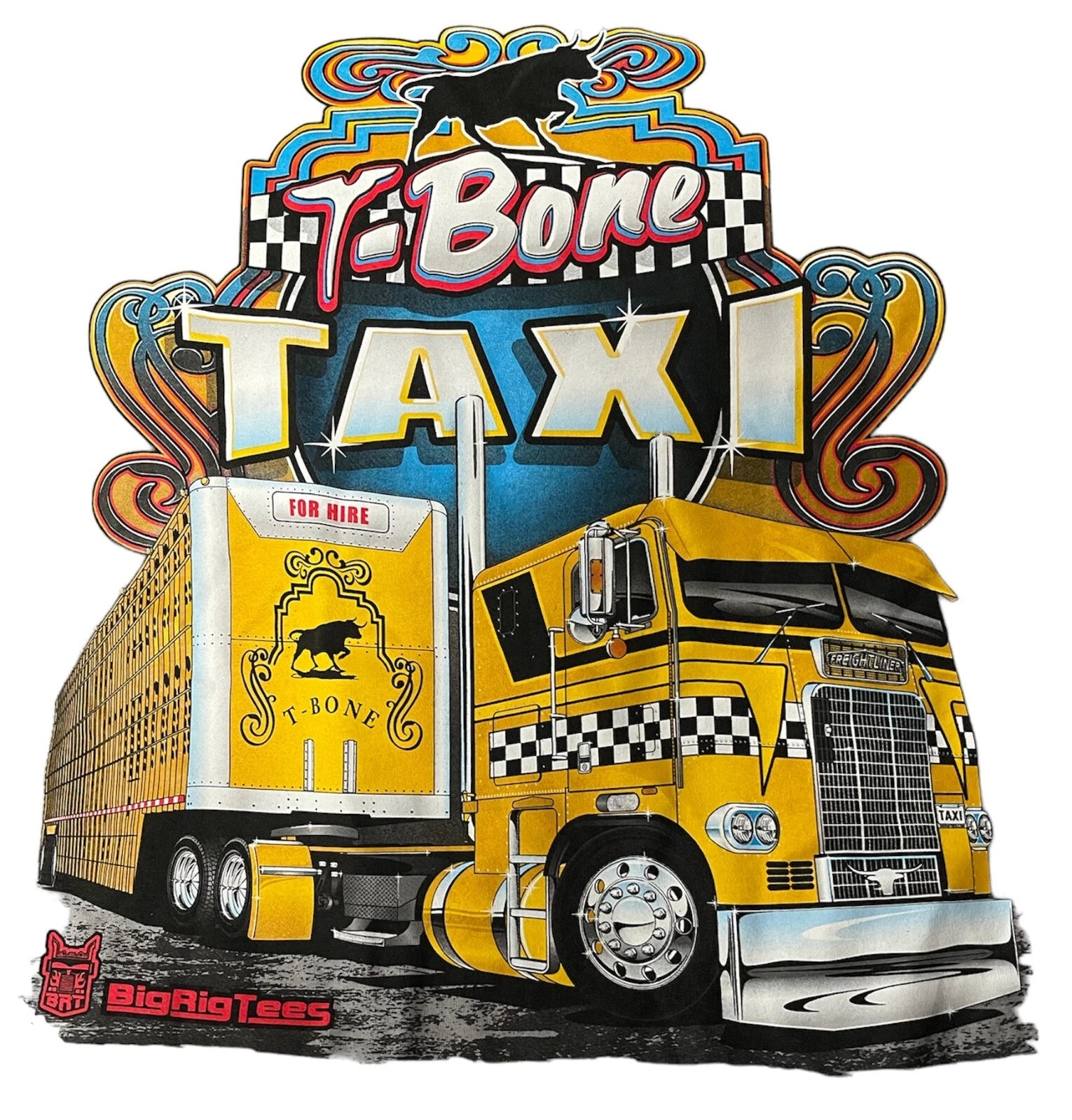 Big Rig Trucks BRT 'T-Bone Taxi' Trucker T-Shirt