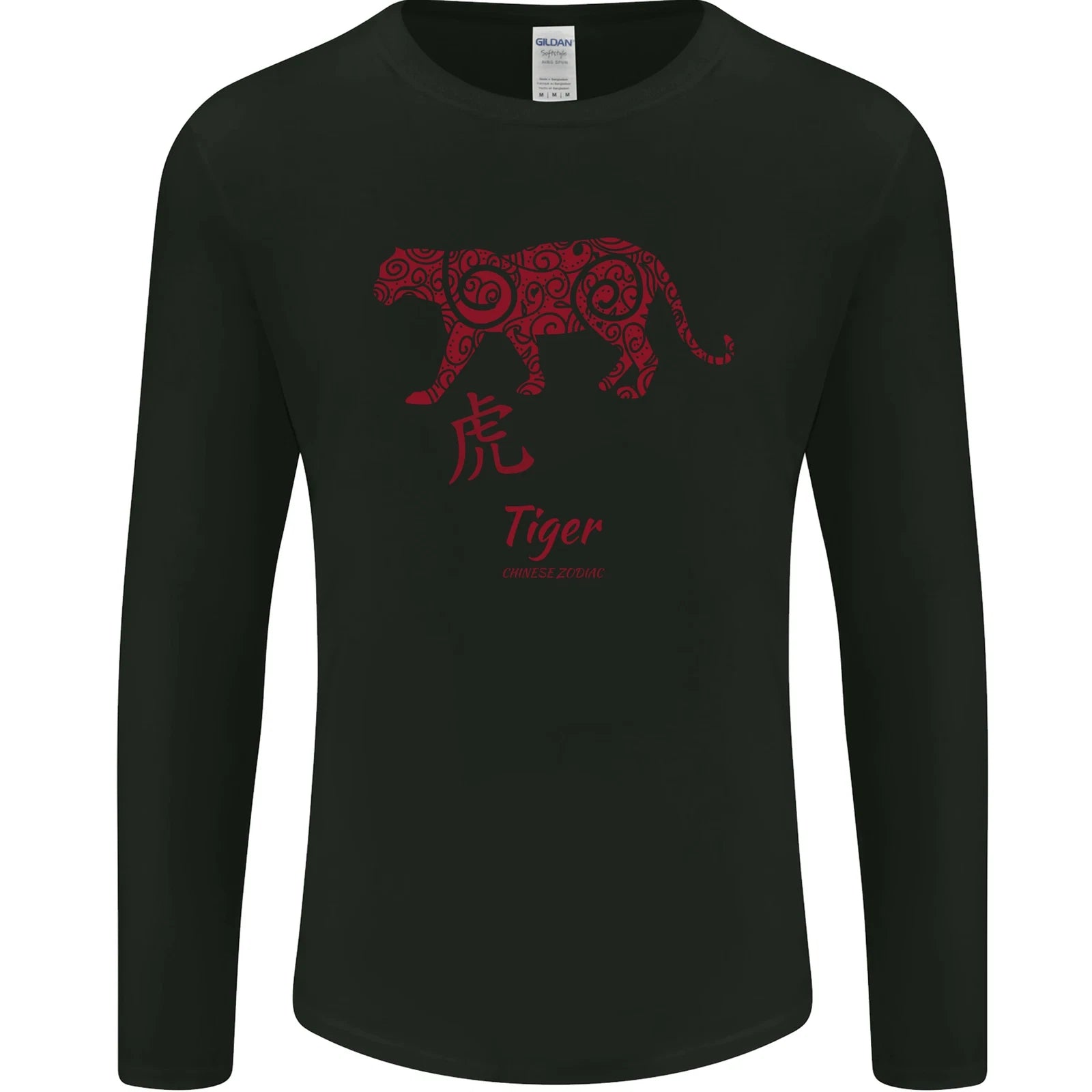 Chinese Zodiac Shengxiao Year of the Tiger Mens Long Sleeve T-Shirt