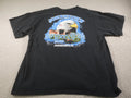 Motorcycle Rally Shirt Mens XL Black Biker Eagle Wings USA Flag Y2K Patriotic