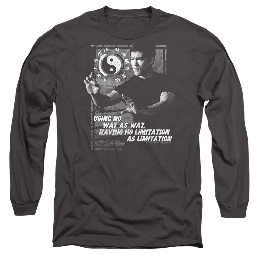 Bruce Lee No Way As A Way Long Sleeve T-Shirt S-2XL, Charcoal