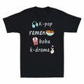 Tea Gift Men's Boba Ramen T-Shirt K-Pop Bubble Lover K-Drama Cotton Kawaii Cute