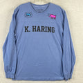 Keith Haring Shirt Men Size L Blue Pop Art NYC Streetwear Graffiti 80s 90s